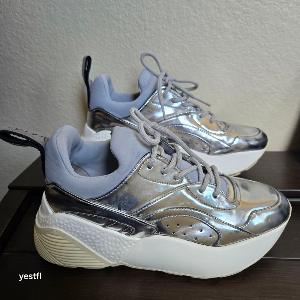 Stella McCartney Silver Light Platform Statement Sneakers IT36 US 6